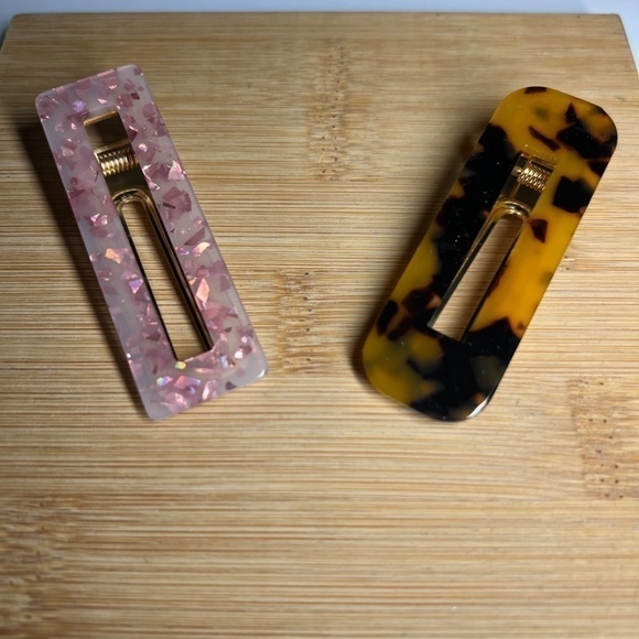 SALE💚 any 3 for $18 💚 Hair Clips Rectangular Hair Barrette Acrylic Leopard - Picture 2 of 3